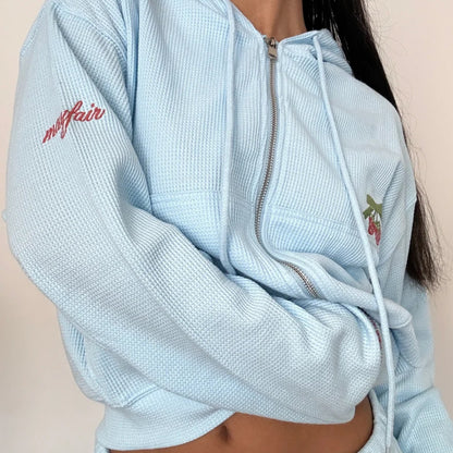 Life is Sweet Waffle Zip-Up Hoodie