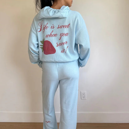 Life is Sweet Waffle Zip-Up Hoodie