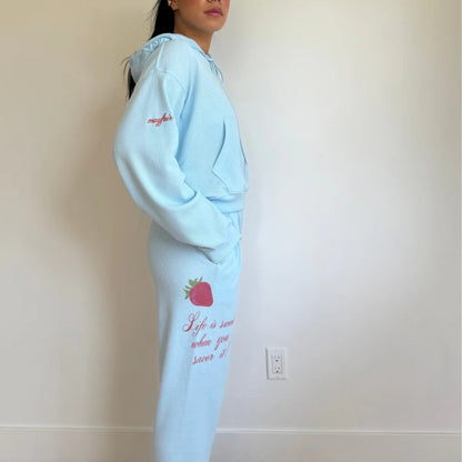 Life is Sweet Waffle Wide Leg Sweatpants