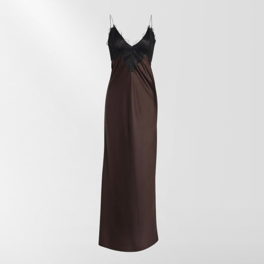 Grenache Satin Maxi Dress