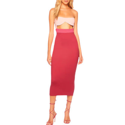 Colorblock Underwire Tube Dress 18"