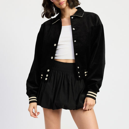 Bomber Jacket with Collar