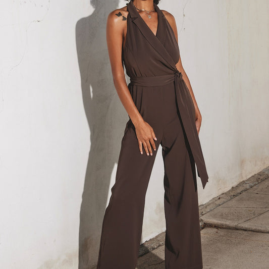 Halter Collared Jumpsuit