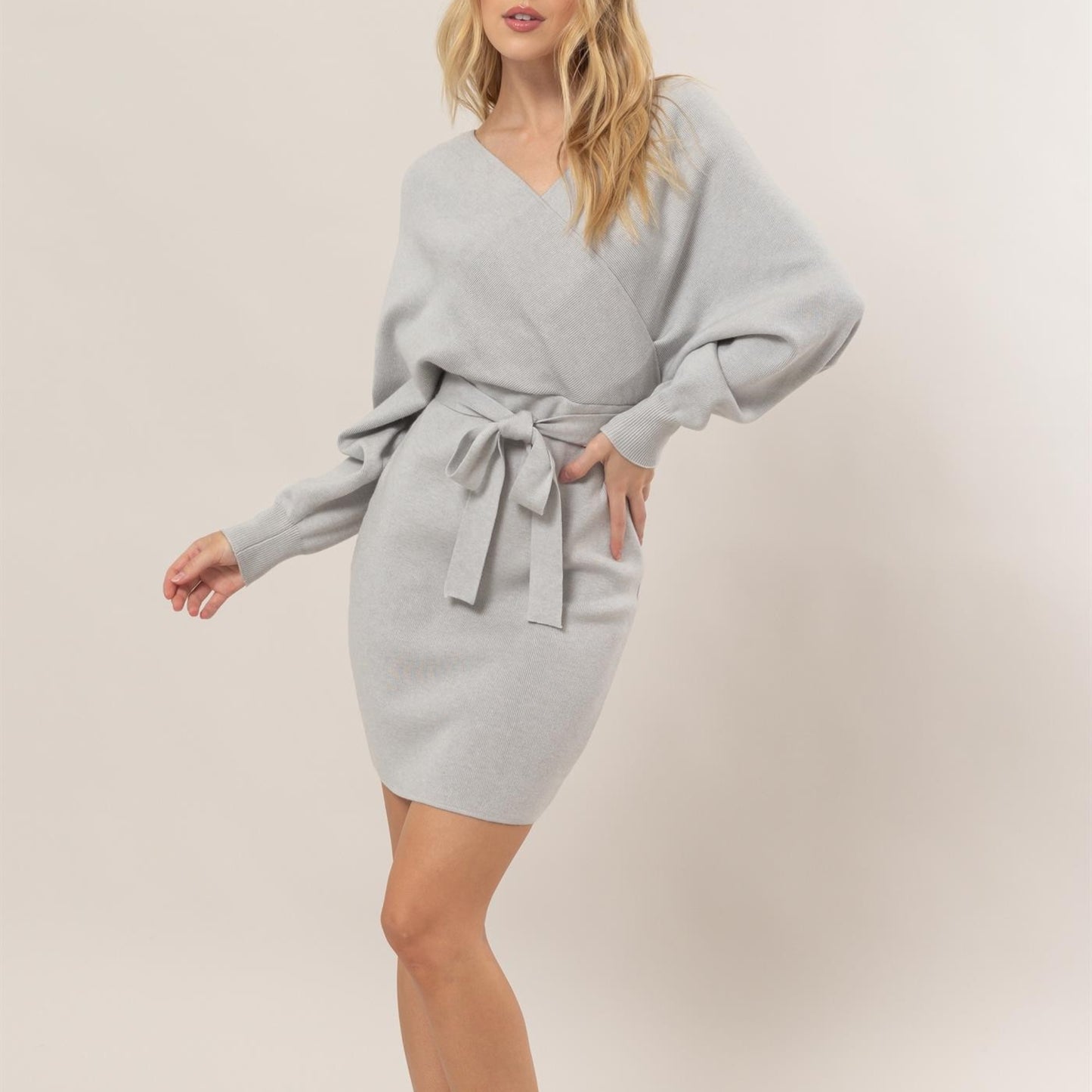 Knit Belted Mini Dress