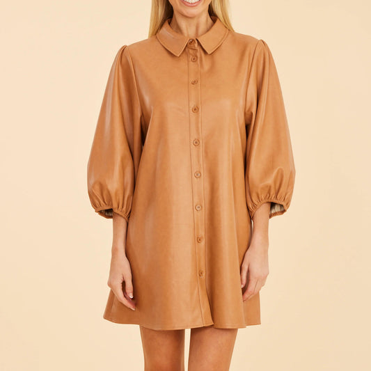 Vegan Leather Tunic Dress