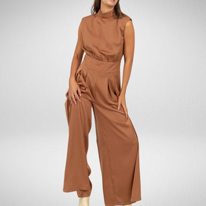 Sleeveless Wide Leg Jumpsuit