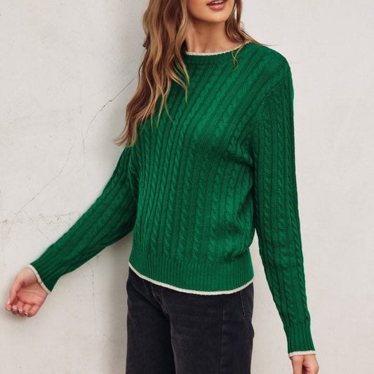 Contrast Trim Knit Sweater