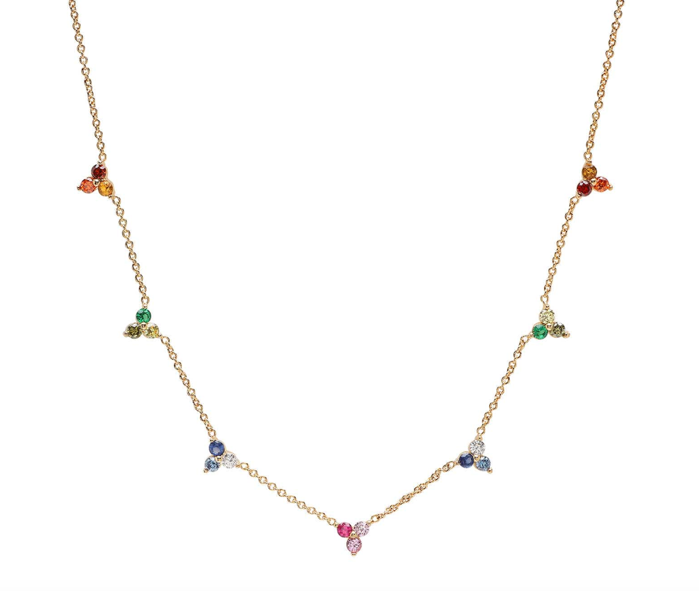 Rainbow Ombre Cluster Necklace TN-1709