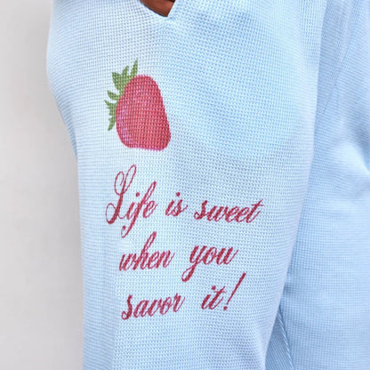 Life is Sweet Waffle Wide Leg Sweatpants