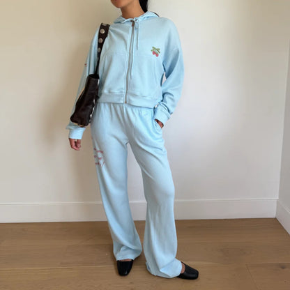 Life is Sweet Waffle Wide Leg Sweatpants