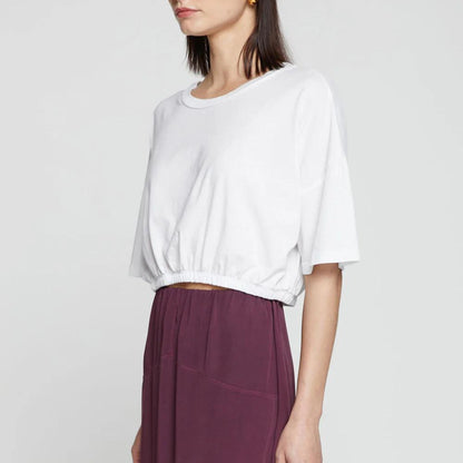 Cloud Jersey Cropped Elastic Hem Top