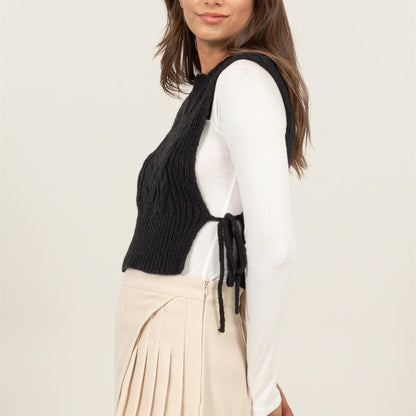 Side Tie Sweater Vest