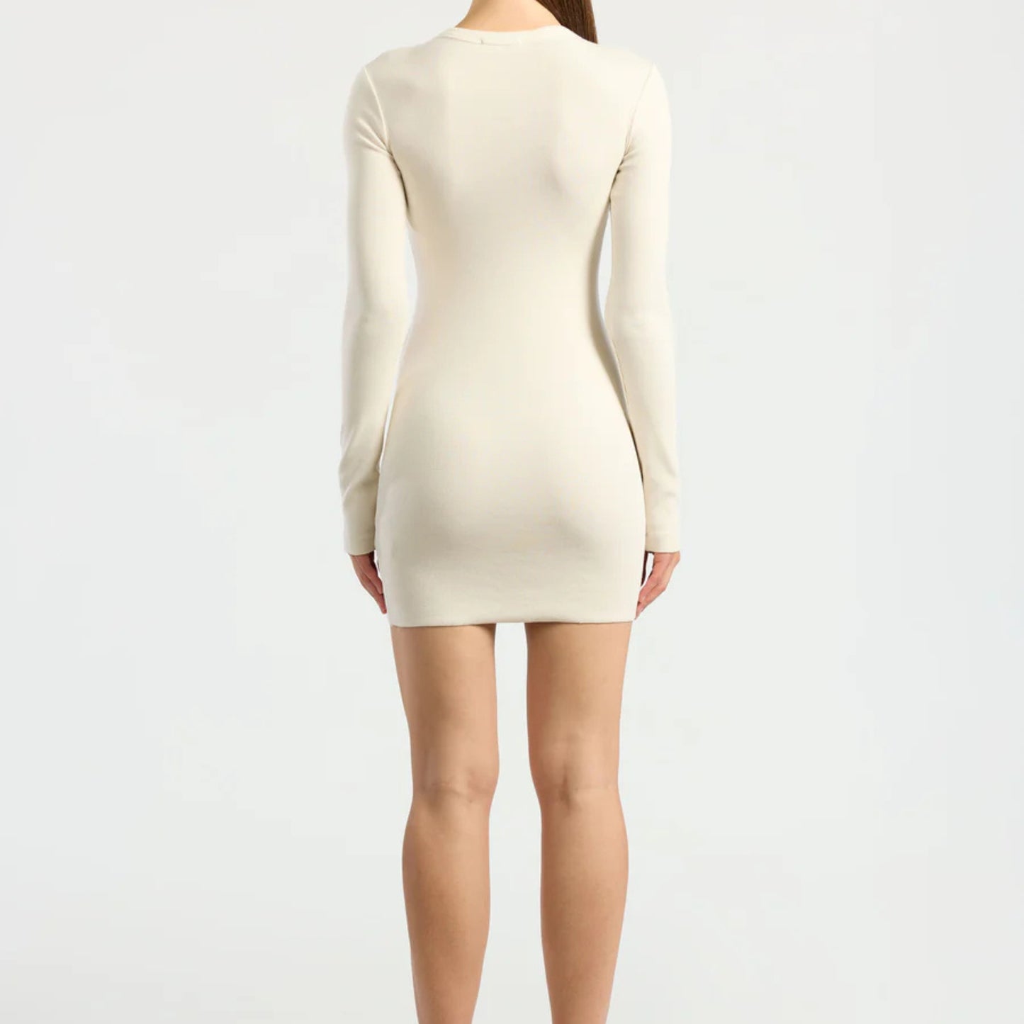 Verona Long Sleeve Mini Dress in Bone