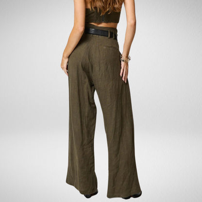 Linen Knotch Waist Pant