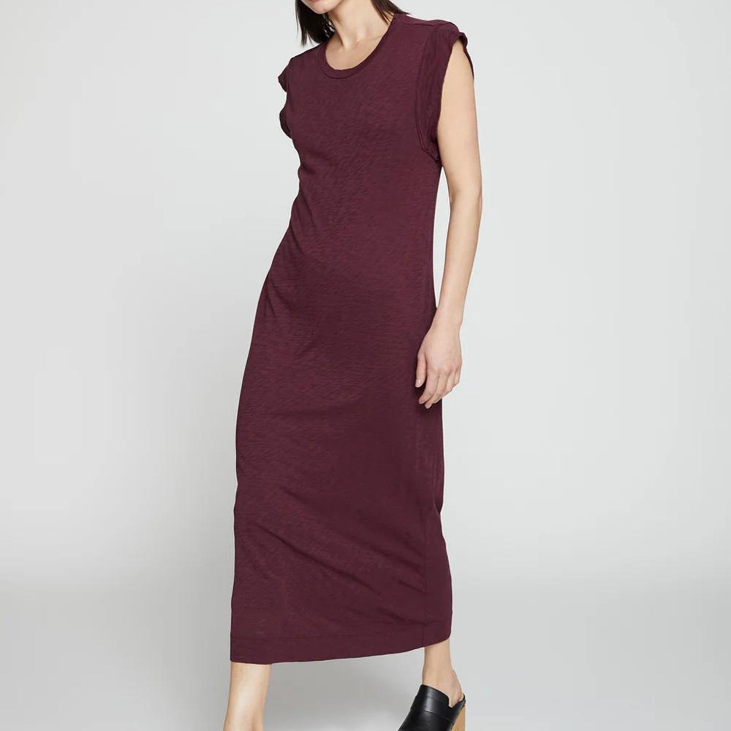 Supima Slub Scooped Hem Midi Dress