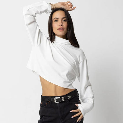 The Mock Neck Crop Long Sleeve