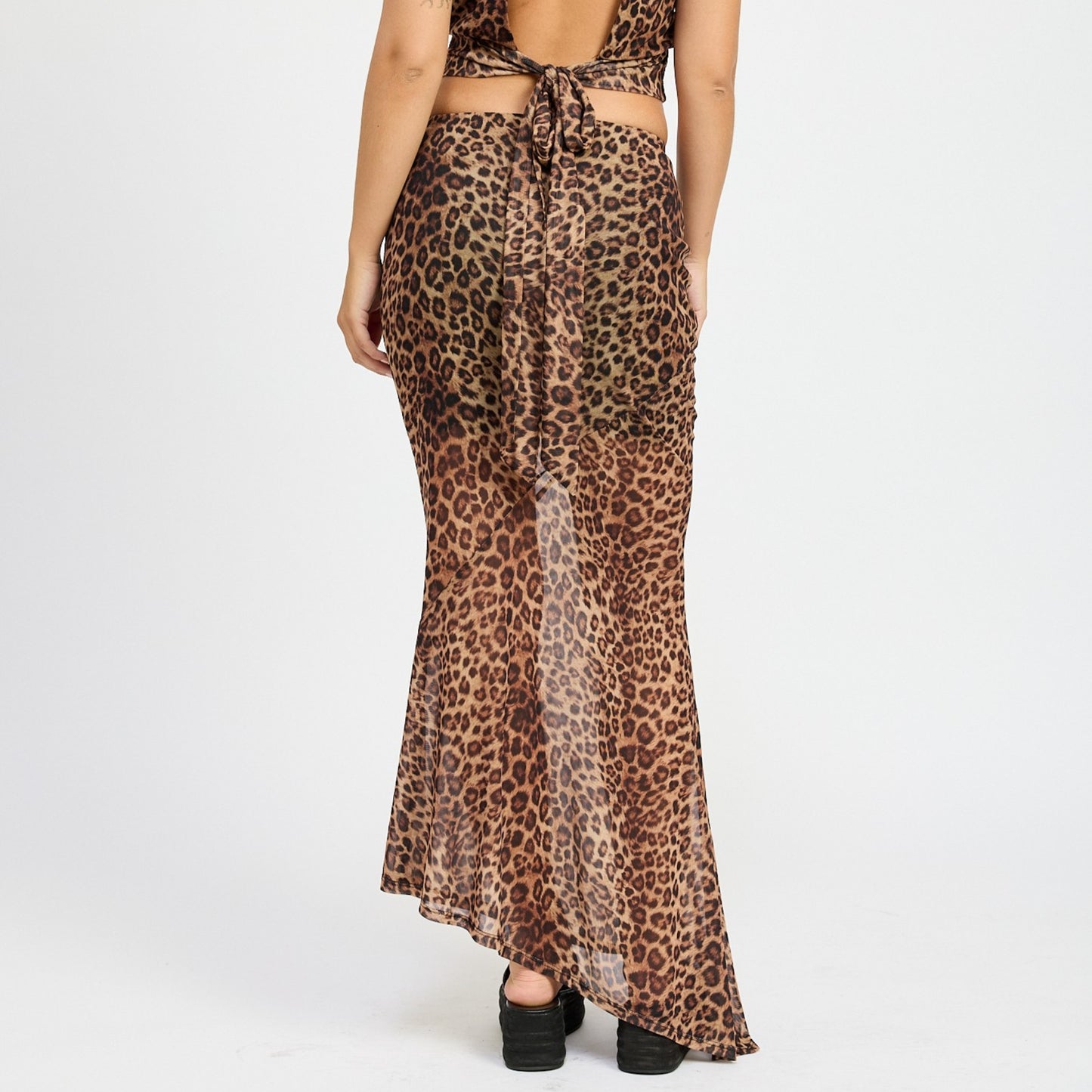 Printed Maxi Sheer Skirt