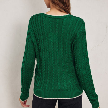 Contrast Trim Knit Sweater