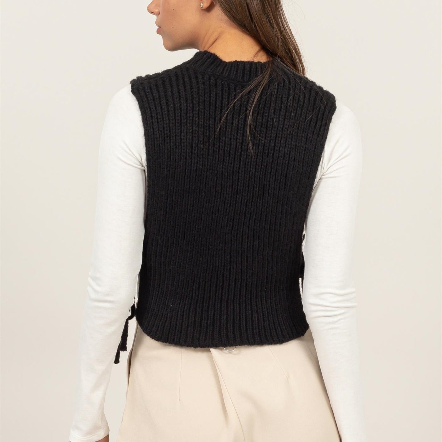 Side Tie Sweater Vest