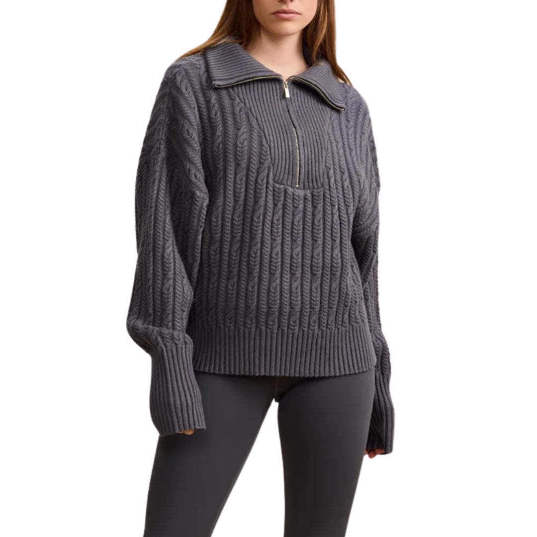 Blake Cable Knit Half-Zip Sweater