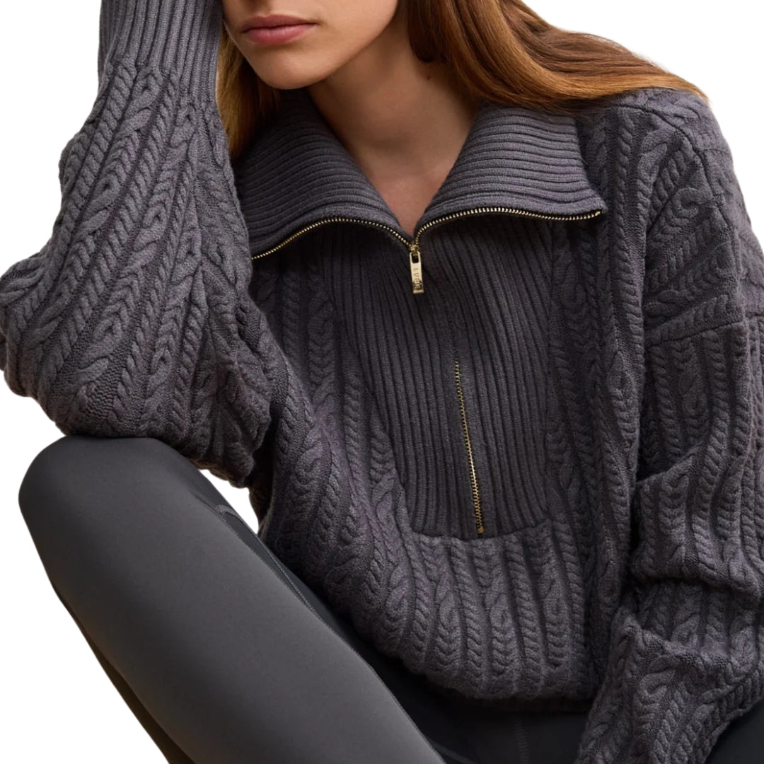 Blake Cable Knit Half-Zip Sweater