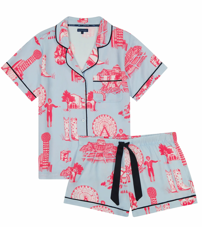 Dallas Toile Pajama Short Set