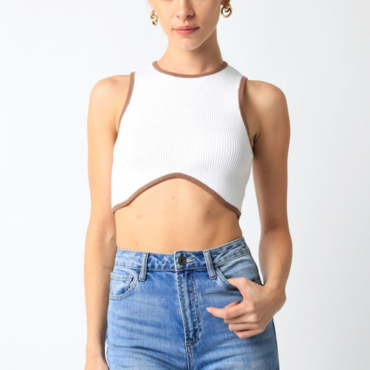 Contrast Crop Top